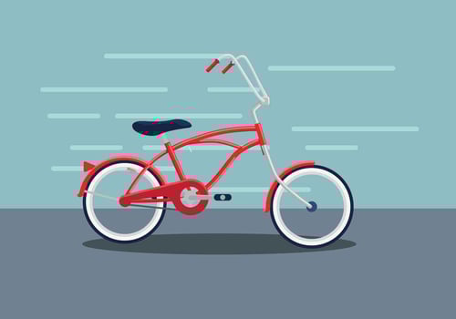 Red Bicycle Against Wall vector