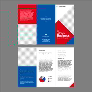 Professional Brochure Template Blue Red vector