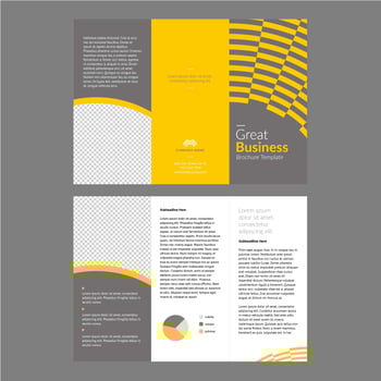 Professional Brochure Template Yellow Grey vector