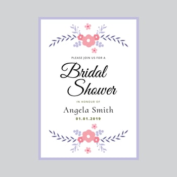 Bridal Shower  Invitation Vector Template