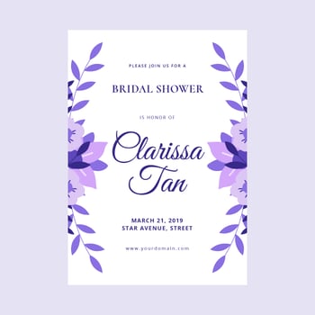 Bridal Shower Invitation Vector Template