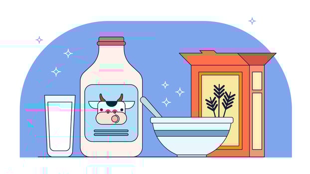 Milk And Cereals Vector