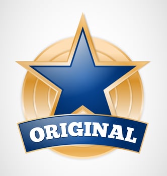 Original star badge, gold medal sign, illustration vector