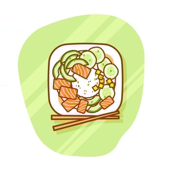 Poke Bowl Illustration vector
