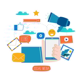 Social media, social networking vector