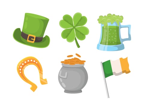 Saint patricks day clipart set vector