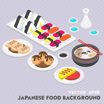 illustration of info graphic japanese food concept vector