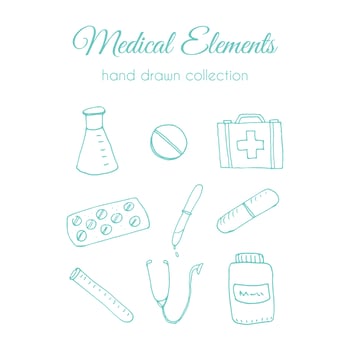 Hand drawn medical illustration vector