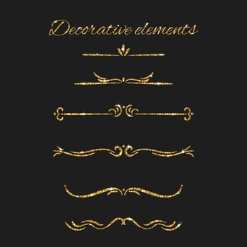 Ornamental decorative elements set vector