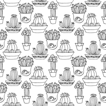 Cactus seamless pattern illustration vector