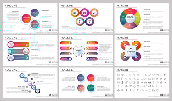 Modern Elements of infographics for presentations templates vector