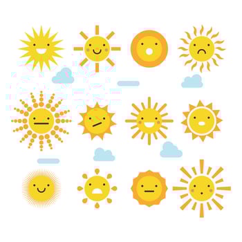 Flat Sunny Faces vector
