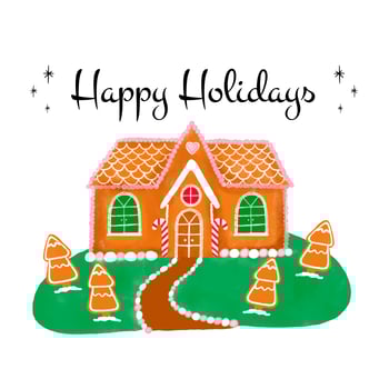 Gingerbread House With Trees vector