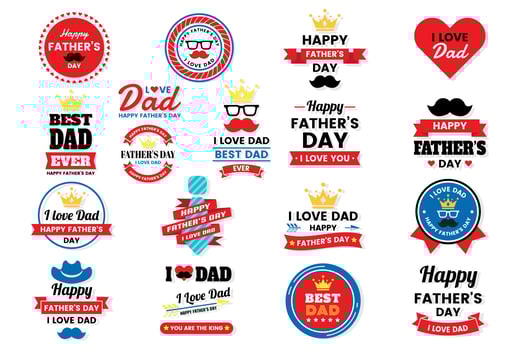father day Birthday Vector Logo for banner