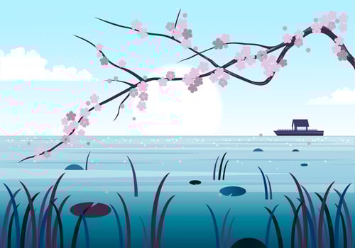 Vector Spring Landscape illustration