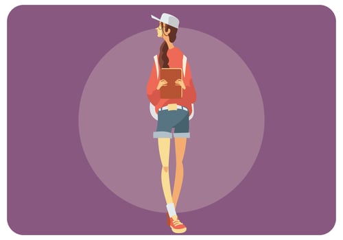 Girl in Exchange Student Vector