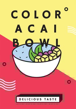 Color Acai Bowl Vector Design