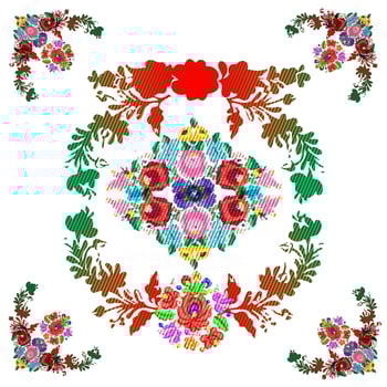 Hungarian matyo folk vector pattern