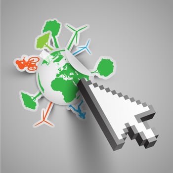 Cursor shows eco Earth vector