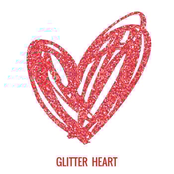 Hand drawn glitter heart. vector