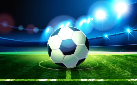 Soccer ball and Football Arena. vector