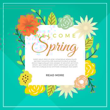 Flat Modern Colorful Spring Flower Vector Background