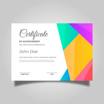 Flat Colorful Certificate Vector Template