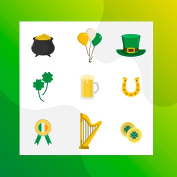 Flat Modern St Patrick's Day Vector Clipart Collection
