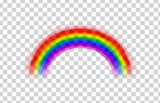 Transparent rainbow. Vector illustration. Realistic rainbow on transparent background.