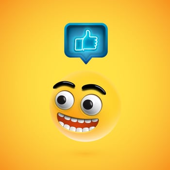 High detailed smiley with thumbs up sign, vector illustration