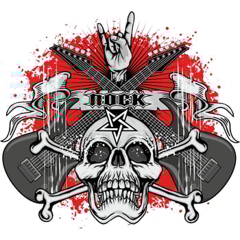 aggressive emblem with skull vector