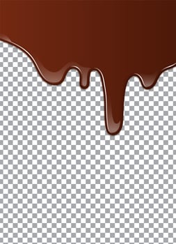 Liquid Chocolate or Brown Paint. Vector illustration.