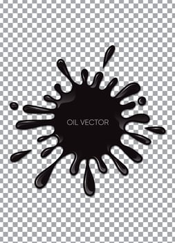 Realistic Black Oil isolated on transparent background. Vector illustration.