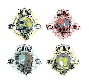 Skull Prints Set vector