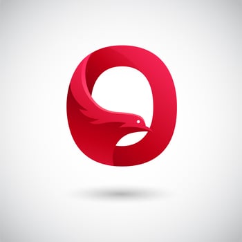 Letter O With Dove Logo Concept vector