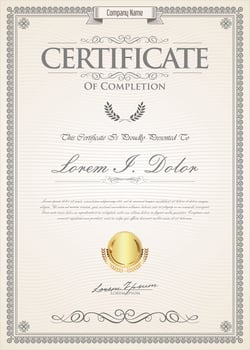 Certificate or diploma retro design template vector illustration