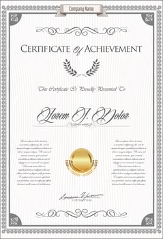 Certificate or diploma retro design template vector illustration