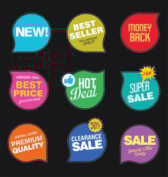 Modern badges stickers and labels collection vector