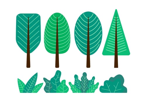 Tree Clipart Set Vector Illustration