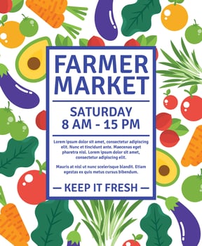 Flyer Design Farmers Market vector