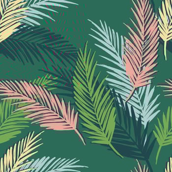 Seamless exotic pattern with palm leaves. vector