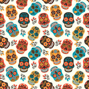 Dia de los muertos. Day of The Dead. Seamless pattern. vector