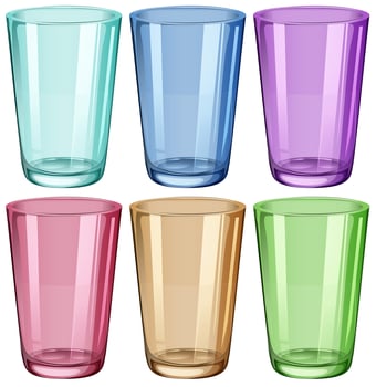 Clear drinking glasses vector