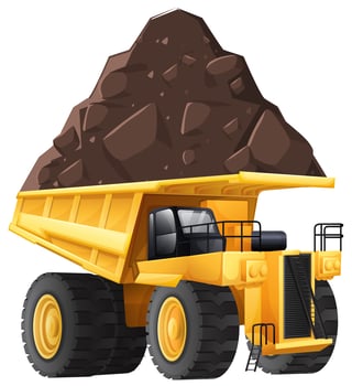 Dumper Truck on White Background vector