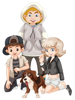 Group of hipster teenager vector
