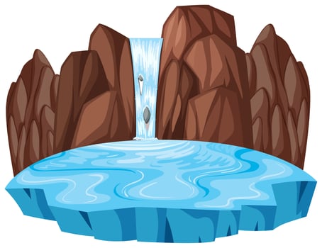 Isolated nature waterfall landscape vector