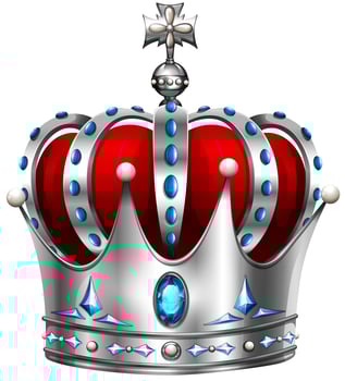 Silver crown on white vector