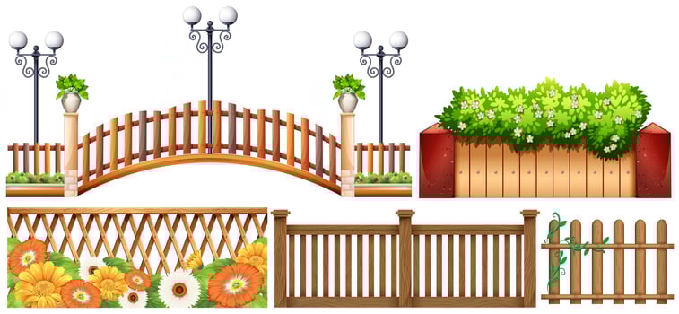 Different design of fences vector