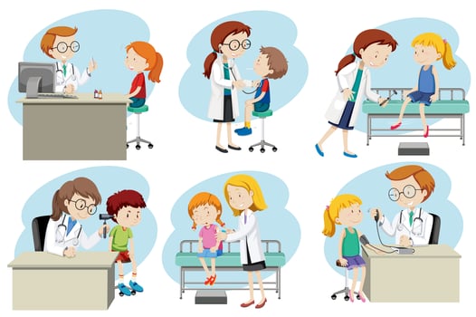 A Set of Doctor Medical Care vector