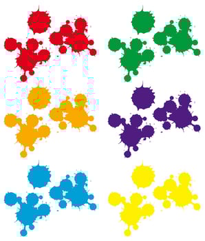 Splash background in six colors vector